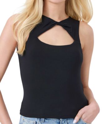 GUESS Women's Maia Sleeveless Front-Cutout Top