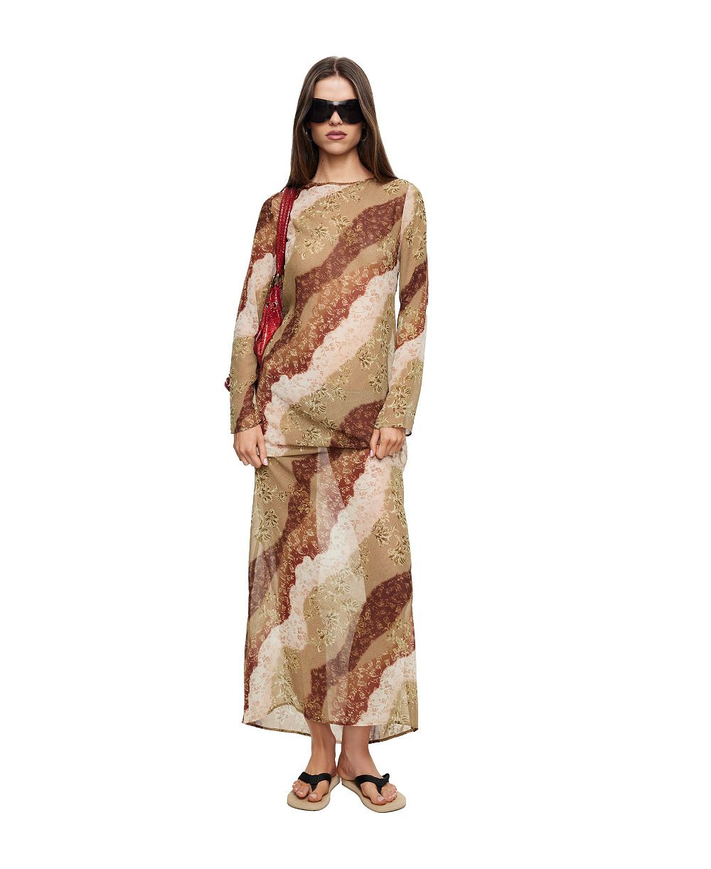 Lioness Women's Pacific Long-Sleeve Tie-Back Maxi Dress