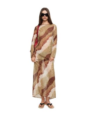 Lioness Women's Pacific Long-Sleeve Tie-Back Maxi Dress