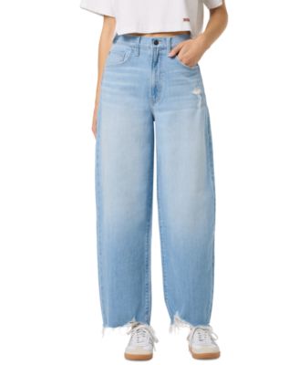 Женские широкие джинсы Hudson Jeans с эффектом потертости и высокой талией