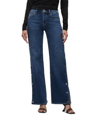 Женские джинсы Hudson Jeans Rosie с высокой талией и боковыми пуговицами, широкие штанины