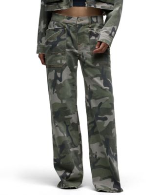 Hudson Jeans женские широкие брюки с низкой посадкой в камуфляжной расцветке
