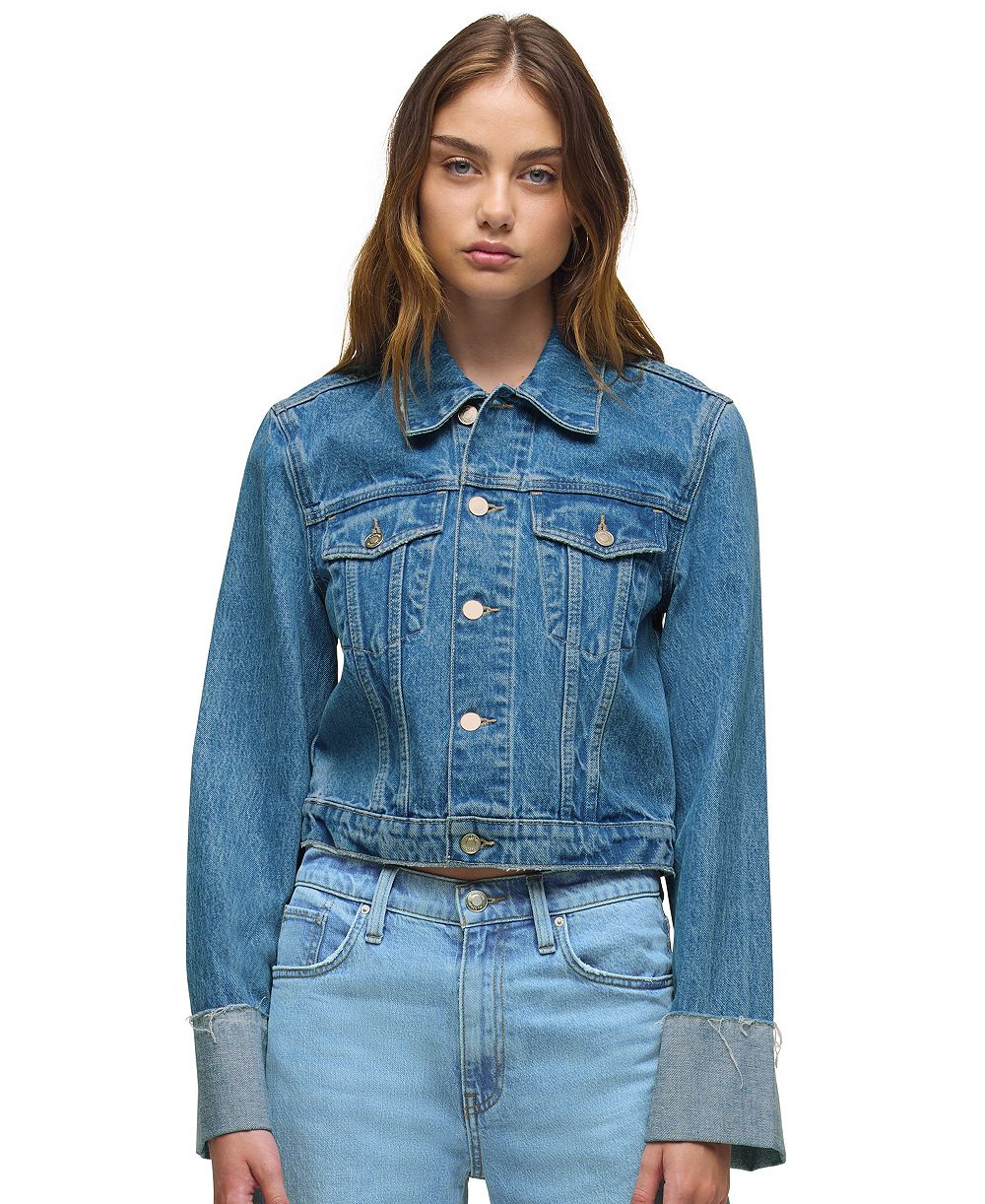 Hudson Jeans Women's Collared Cuff Sleeve Denim Jacket