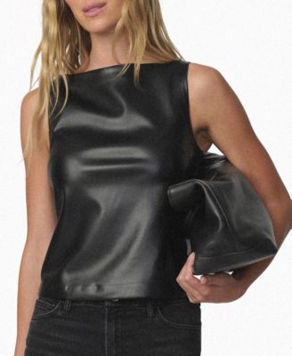 Женский топ-майка Joe's Jeans Boat Neck Faux-Leather