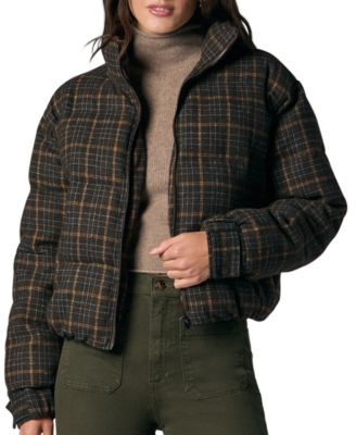 Женское короткое пальто Joe's Jeans Bruna в клетку, стеганое
