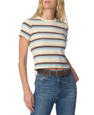 Joe's Jeans Женский укороченный футболк Baby Striped Crop