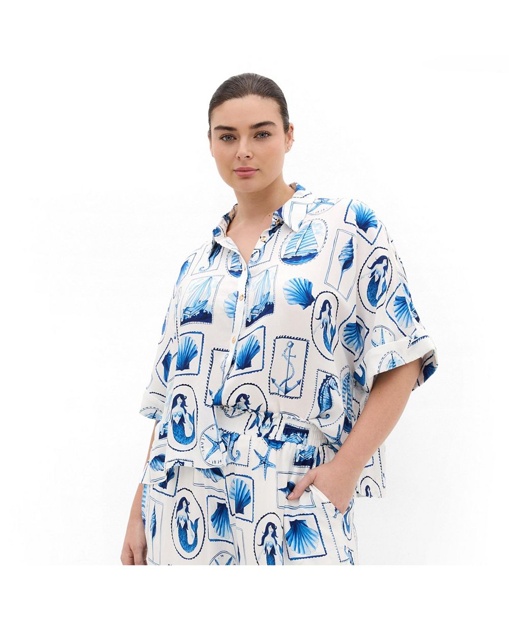 CITY CHIC Plus Size рубашка Liana Amalfi Print