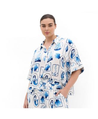 CITY CHIC Plus Size рубашка Liana Amalfi Print
