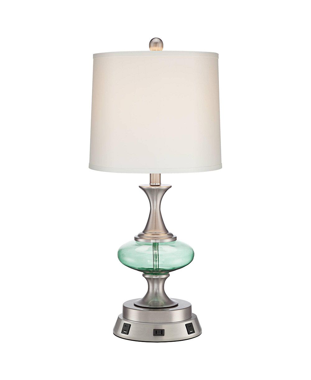 Настольная лампа 360 Lighting Reiner Modern Accent, Brushed Nickel Glass с USB