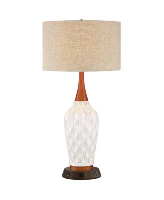 Настольная лампа 360 Lighting Mid Century Modern с USB и розеткой AC, керамический абажур, 30"