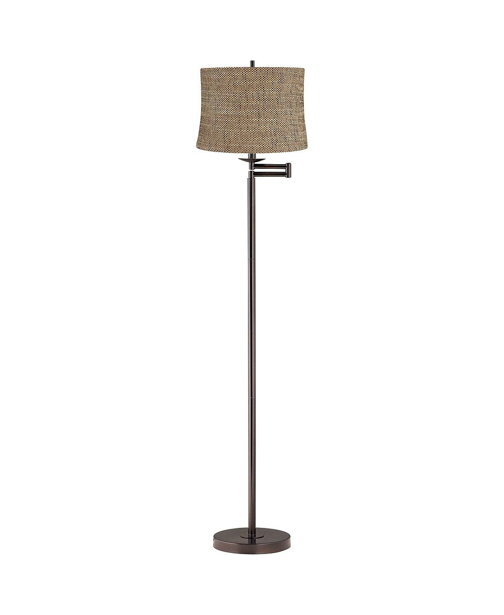 360 Lighting Modern Swing Arm Floor Lamp Adjustable 62.5" Tall Dortmund Drum Shade for Living Room Reading Bedroom Office
