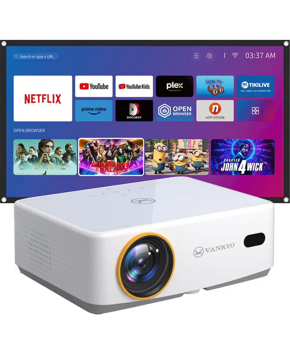 Vankyo Leisure 570B беспроводной умный мини-проектор 1080P LCD, с экраном в комплекте