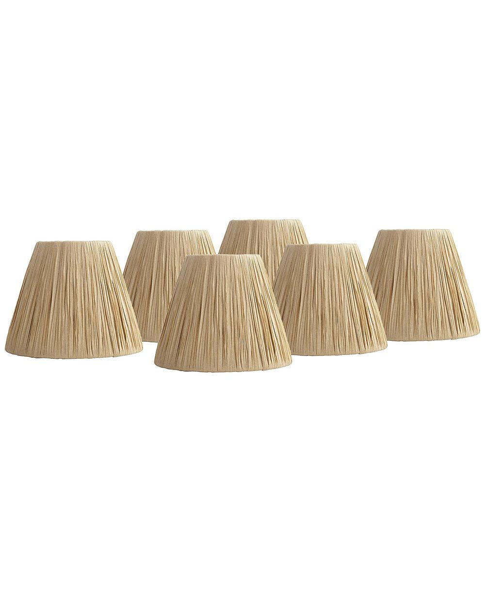 Набор абажуров Springcrest 6 шт. Empire Tapered Lafite Raffia Clip On Candelabra