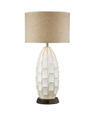 Possini Euro Design Настольная лампа Mid Century Coastal с USB и розеткой, 32.75"