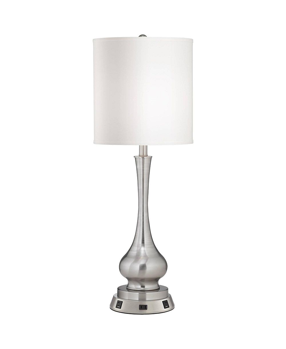 Современная настольная лампа Possini Euro Design 32" Tall с USB и розеткой AC