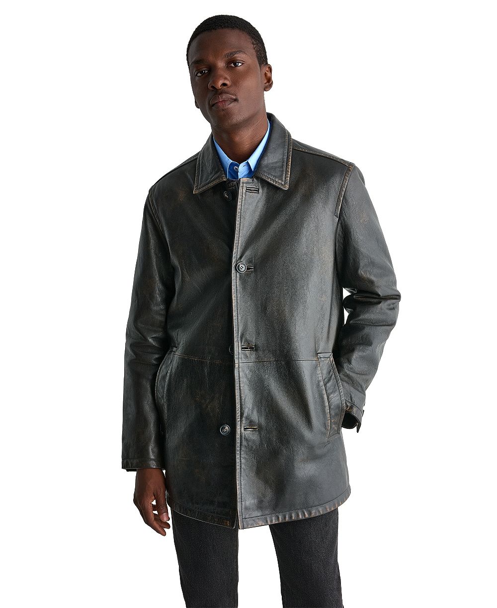 Wilson's Leather Men's Leather Button-Front Car Coat