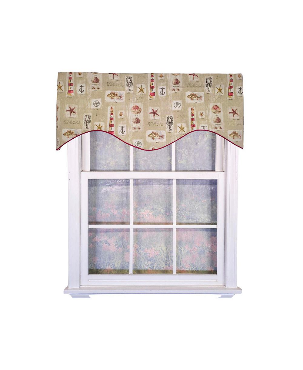 RLF Home 100percentage  Cotton Baywatch Cornice With  Lining Rod Pocket Window Valance