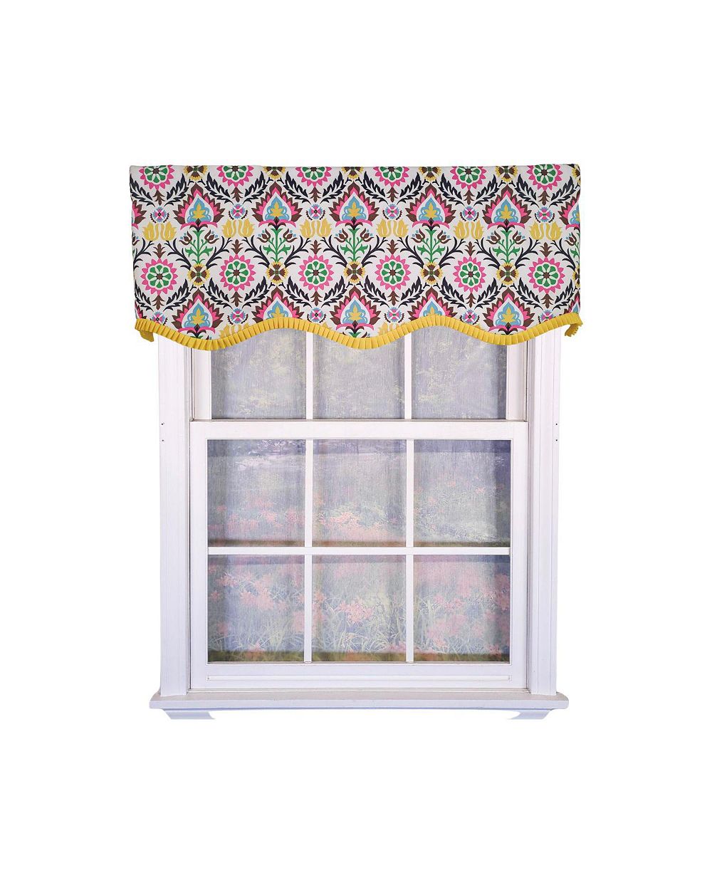 RLF Home 100percentage  Cotton Suzani Provance With Lining Rod Pocket Window Valance