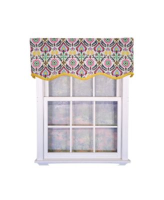 RLF Home 100percentage  Cotton Suzani Provance With Lining Rod Pocket Window Valance
