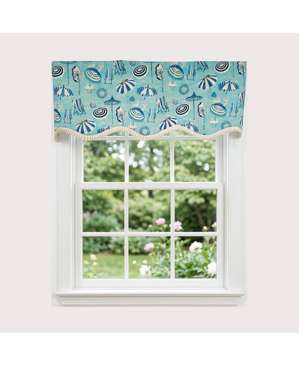 RLF Home 100percentage  Cotton Umbrellas Provance With Ivory Lining Rod Pocket Window Valance