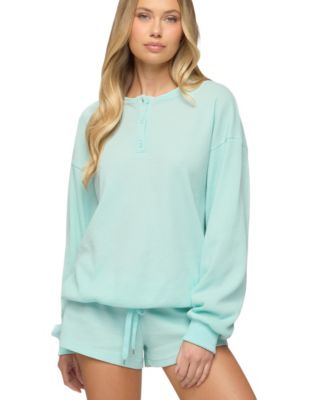 Edikted Women's Baila Waffle Henley Top