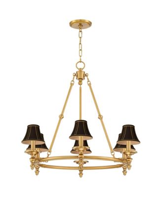 Stiffel Hartley 28inch  Antique Gold 6-Light Chandelier with Shade