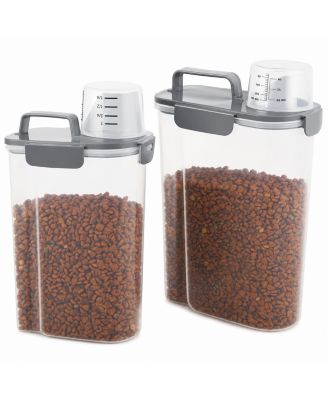 ARONKL Portable Pet Food Storage Container with Cat Can Cover, Mixing Spoon