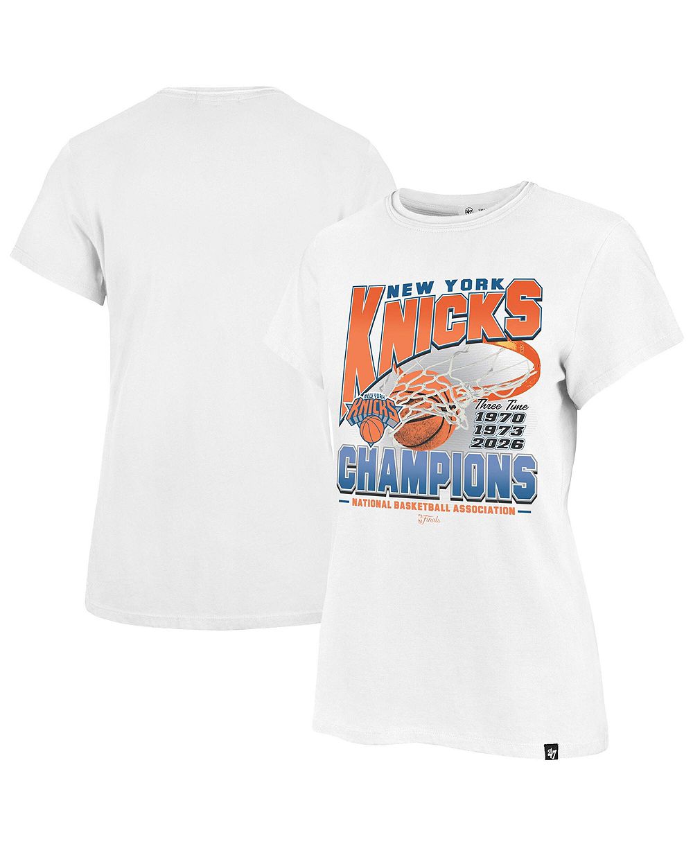 Женская футболка '47 Brand White New York Knicks Three-Time NBA Finals Champions Frankie