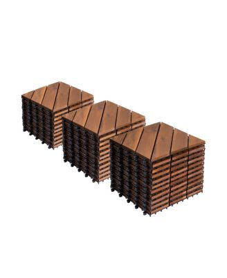 Streamdale Furniture  Acacia Wood Interlocking Deck Tiles - Waterproof Outdoor Flooring