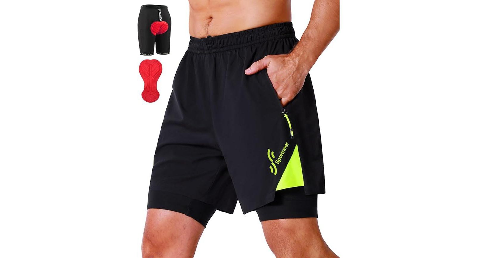 Sportneer Мужские велосипедные шорты XL с защитой 3D