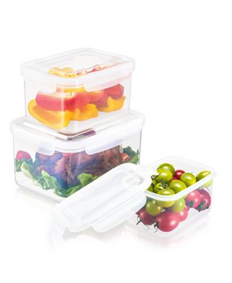 Sorbus 3 Pack Clear Stackable Plastic Food Storage Container with Airtight Lids for Pantry, Fridge, Mealprep and More