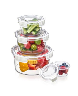 Sorbus Clear 4 Pack Round Stackable Food Storage Bowls with Airtight Lids for Pantry, Fridge, Mealprep and More
