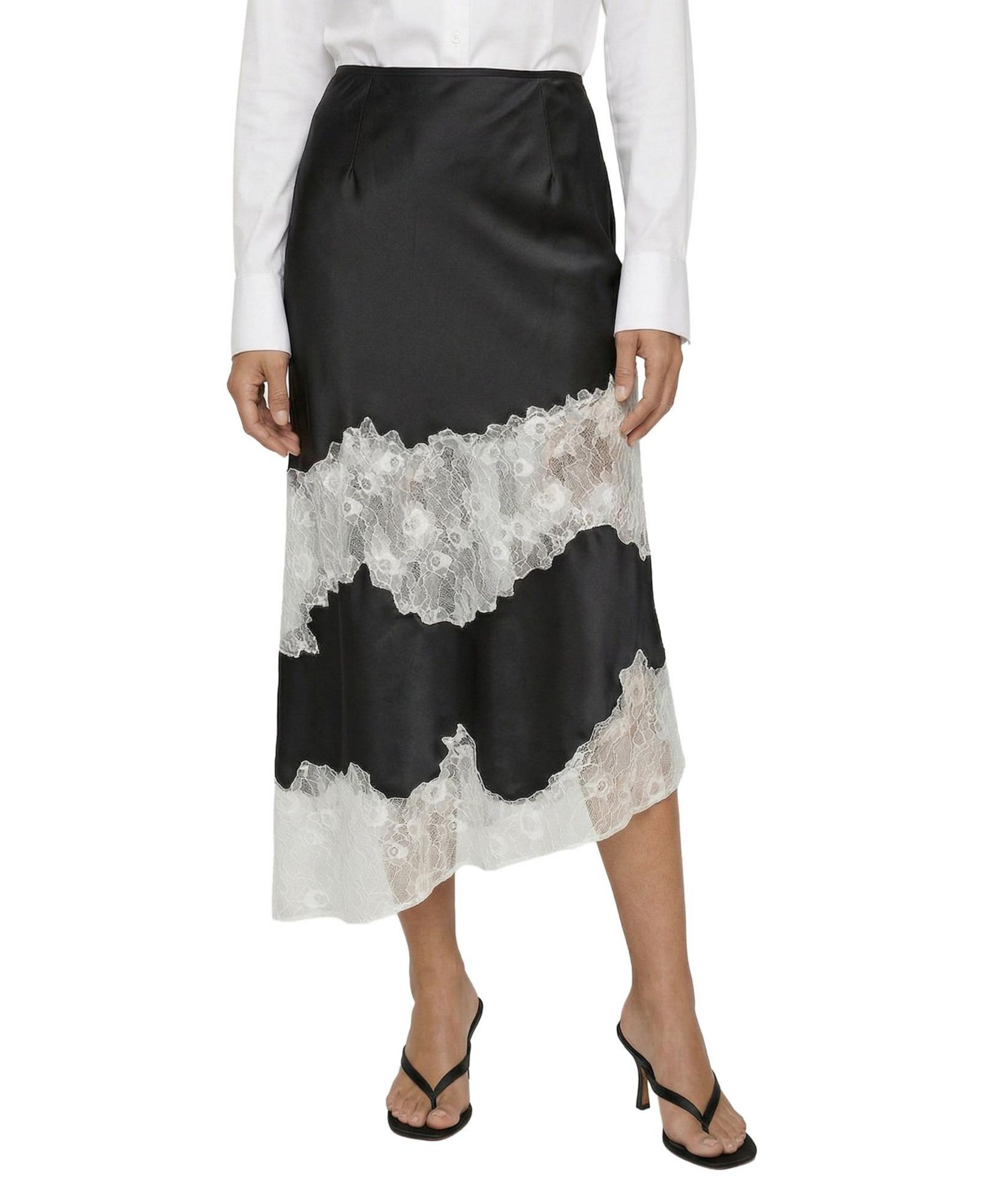 Lily and Lionel London Women's Elenor Lace Insert Midi Skirt