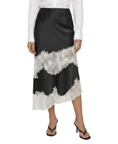 Lily and Lionel London Women's Elenor Lace Insert Midi Skirt
