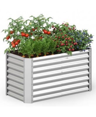 GOUUN 4 x 2 x 2 ft Galvanized Steel Raised Garden Bed Planter Box