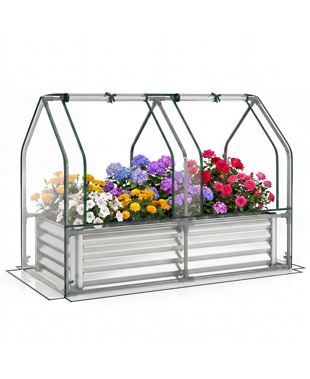 Садовая грядка GOUUN Small Galvanized with Greenhouse Cover