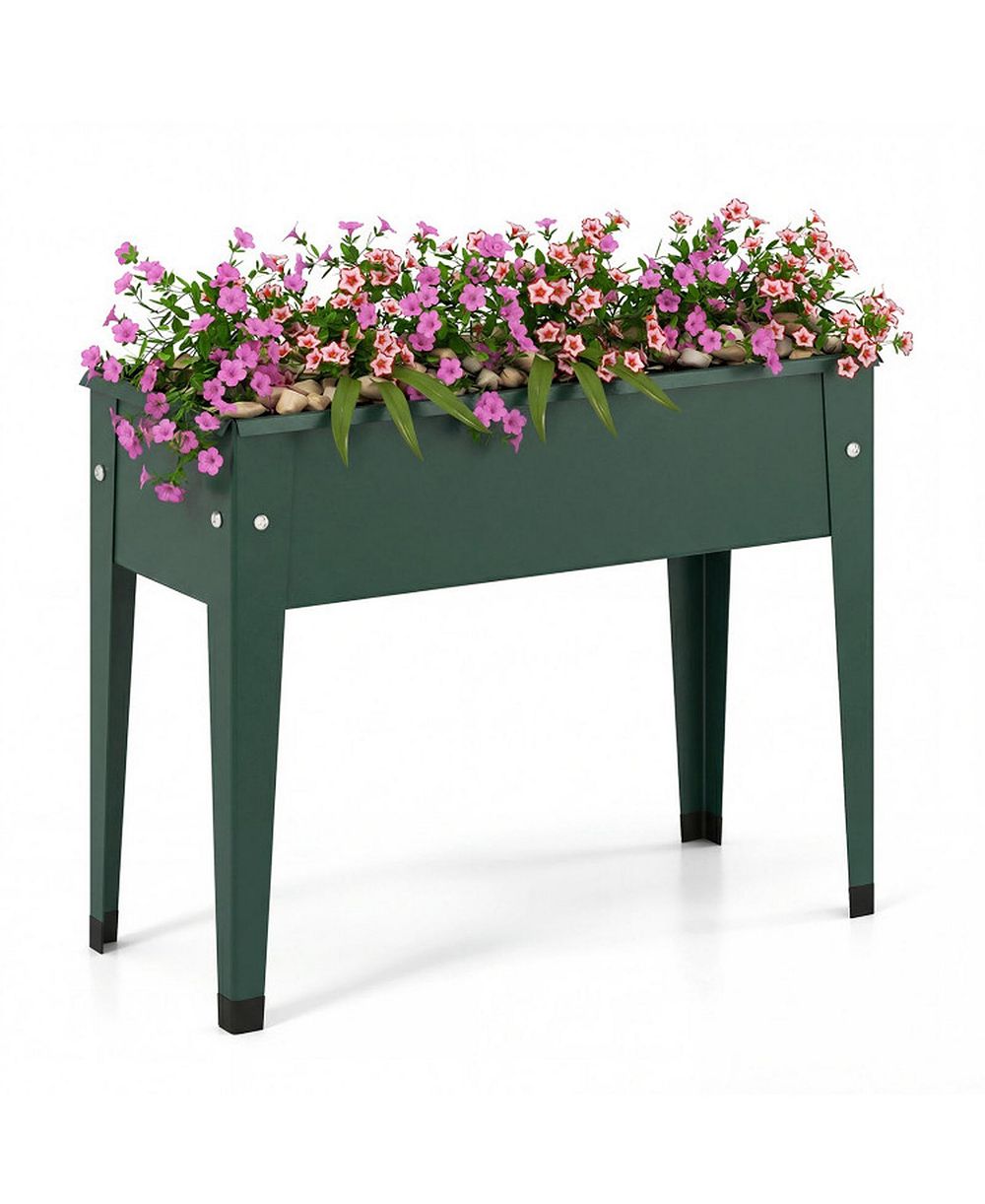 GOUUN Elevated Metal Raised Garden Bed with Legs Outdoor Gardening Box