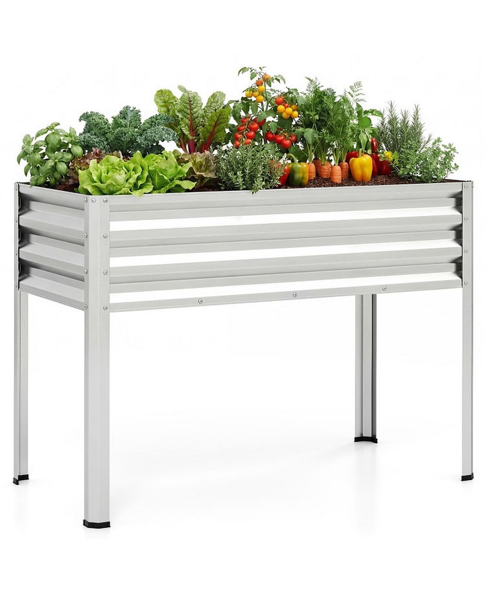 GOUUN Outdoor Elevated Metal Raised Garden Bed with Legs Heavy Duty Frame
