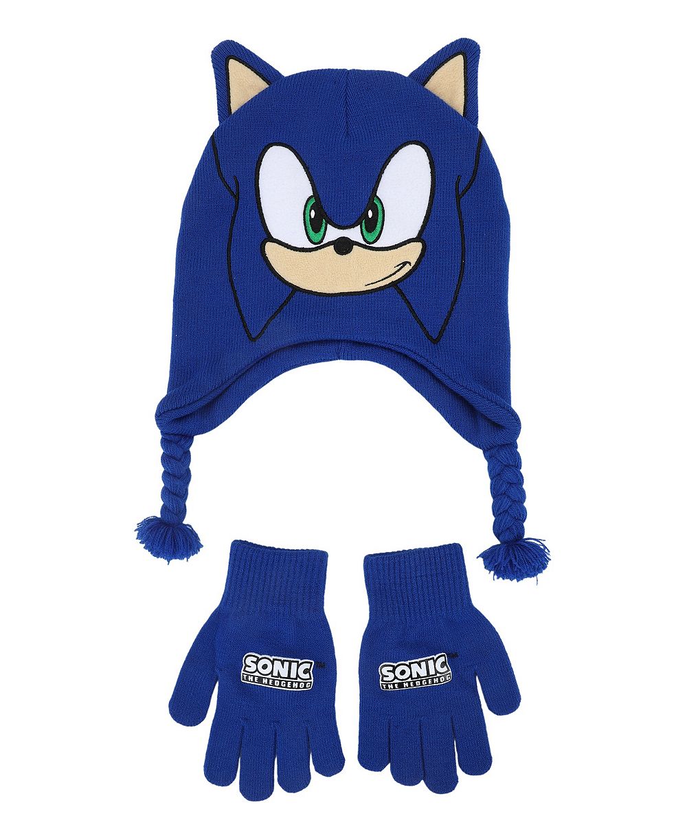 Детский комплект Sonic, кепка и перчатки с графическим принтом, 2 предмета