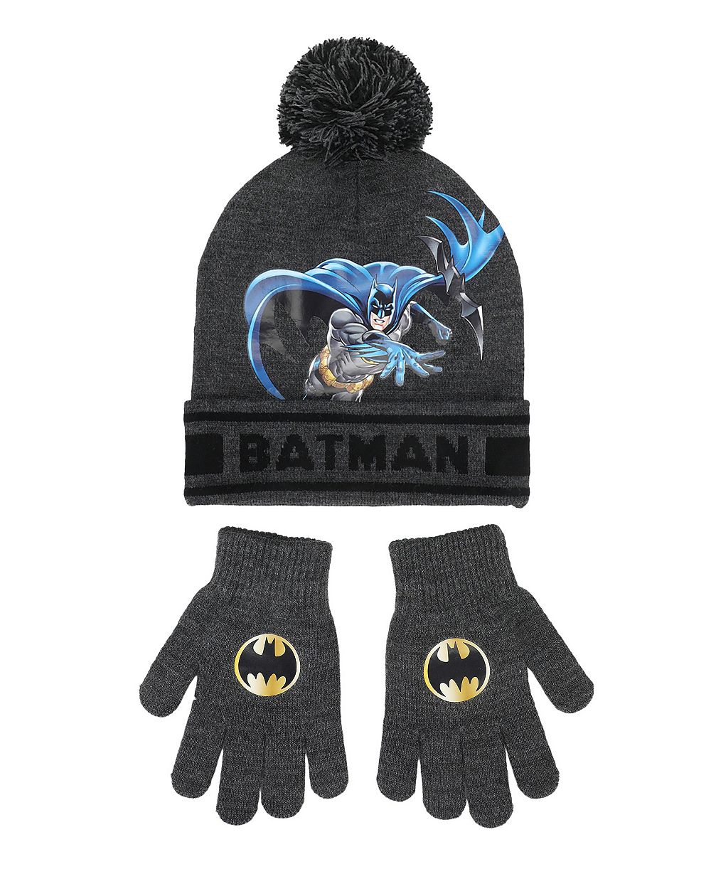 Batman мальчиков графическая шляпа и перчатки, 2-компонентный комплект