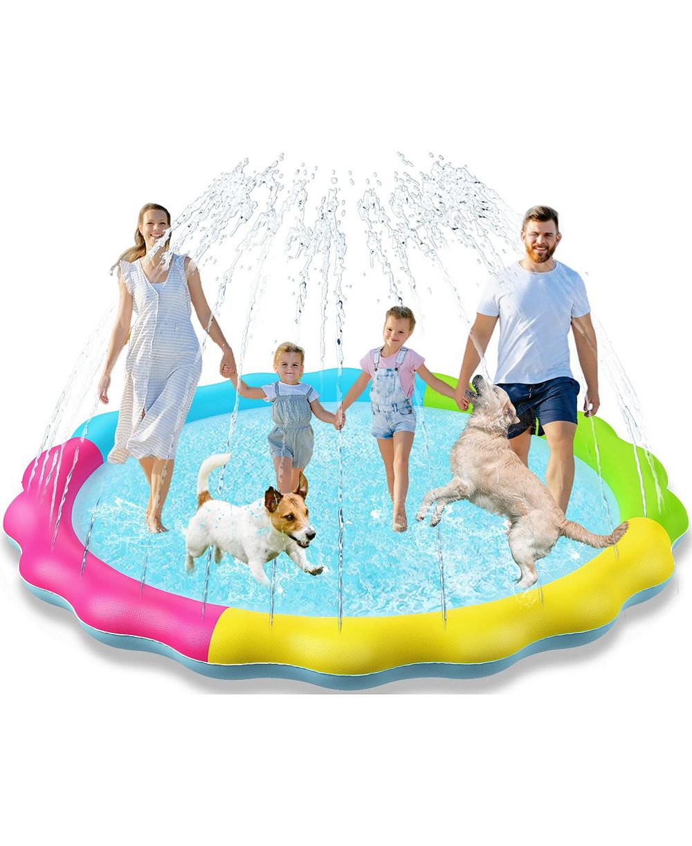 AOFAR Splash Pad Sprinkler Play Mat Inflatable Pool Nonslip