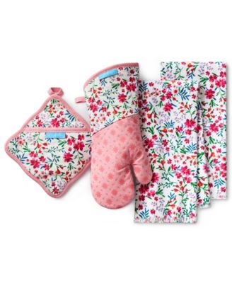 Набор Draper James Field Flowers Kitchen Towel, Oven Mitt, and Pot Holder 4-Pack