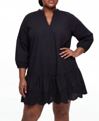 Torrid Plus Size Belle Isle Scallop Hem Mini Dress