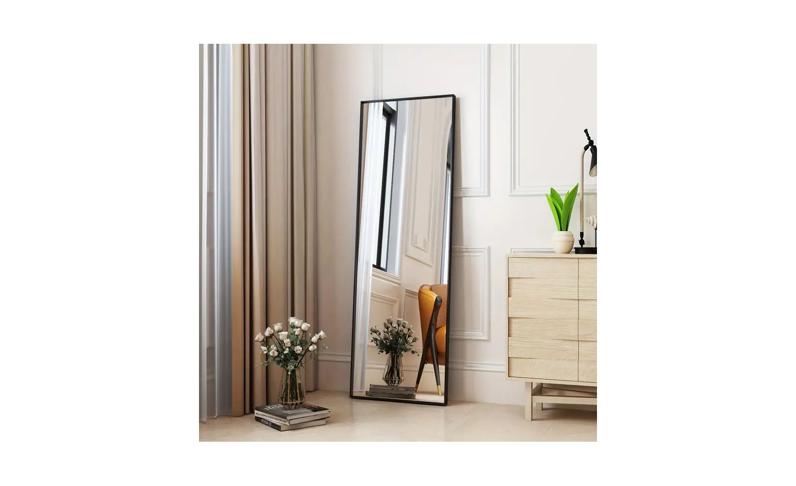 Antok Full Length Mirror, 59"x16" Oversized Floor Mirror Freestanding, Full Body Mirror for Living Room Style