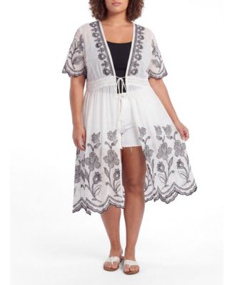 Макси-кимоно Torrid Plus Size Floral Embroidered