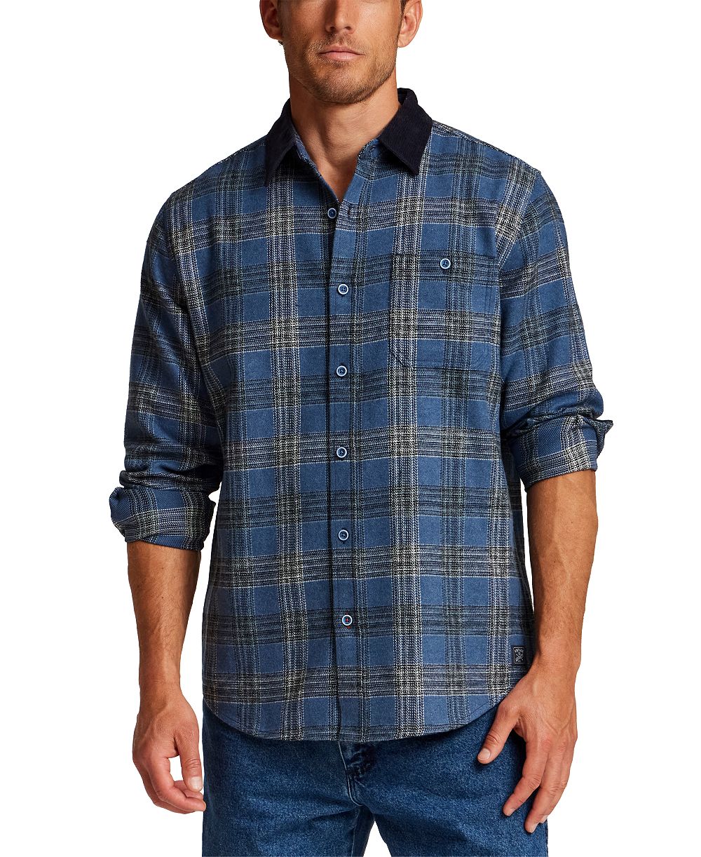 Мужская ветрозащитная рубашка Weatherproof Vintage из фланели с воротником из вельвета