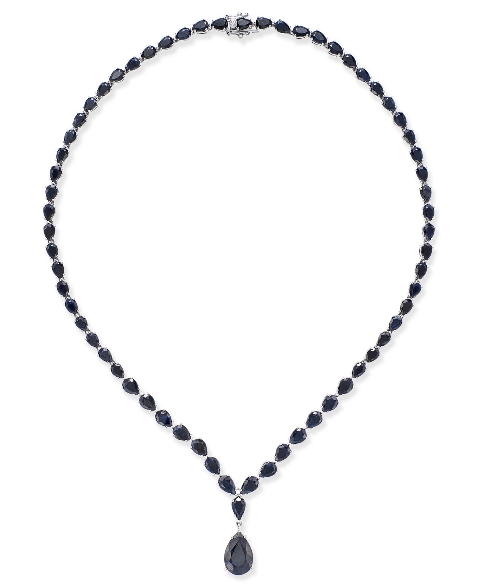 Macy's Ожерелье Black Sapphire в стерлинговом серебре