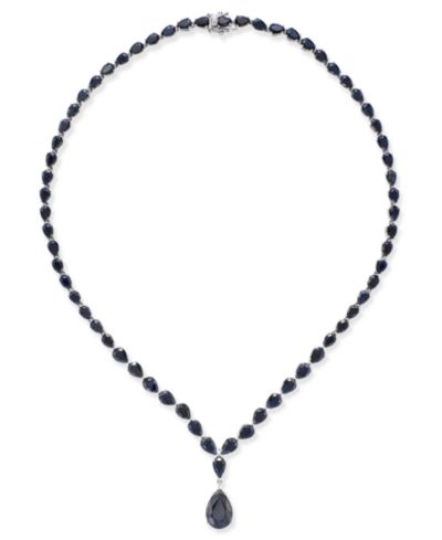 Macy's Ожерелье Black Sapphire в стерлинговом серебре