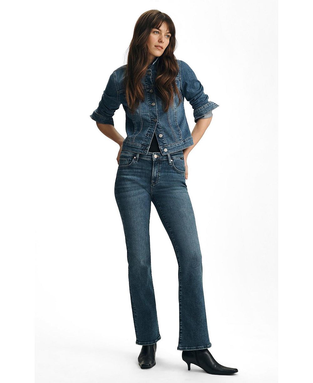 Mavi Jeans Women's Molly Mid Rise Bootcut Bootcut In Dark Brushed Flex Blue