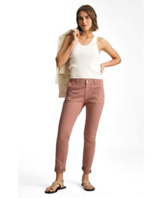 Женские джинсы Mavi Jeans Kathleen Mid Rise Boyfriend In Chino Old Magenta Twill